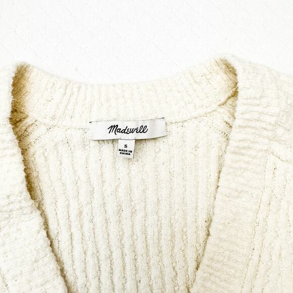 Madewell 3-Button Cardigan Sweater Cream Size Small - Picture 2 of 5